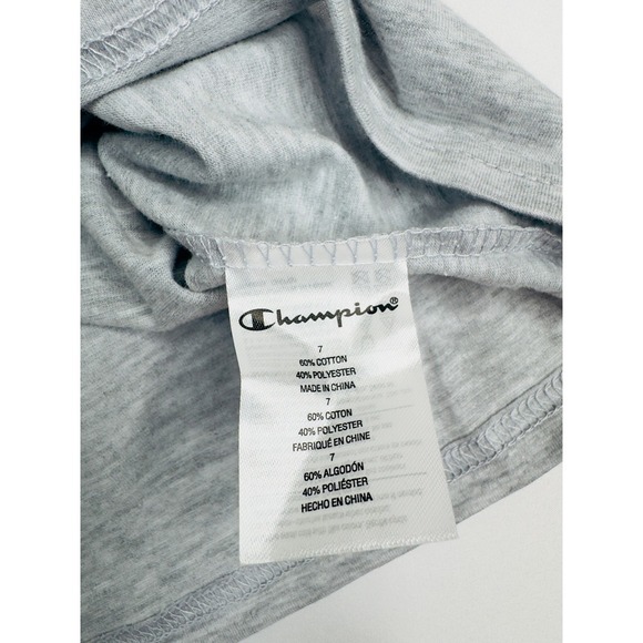 Champion Boys Long Sleeve T-Shirt Grey Collegiate Logo Crew Neck Shirt Size 7 - Picture 7 of 11